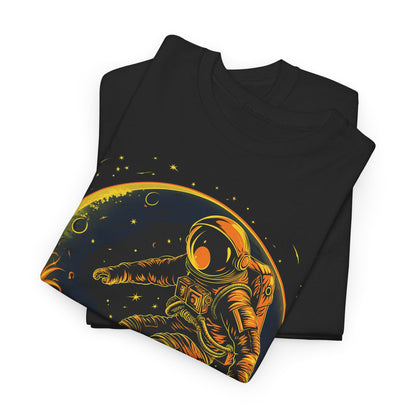 Astronaut skateboarding on the moon Unisex Heavy Cotton Tee